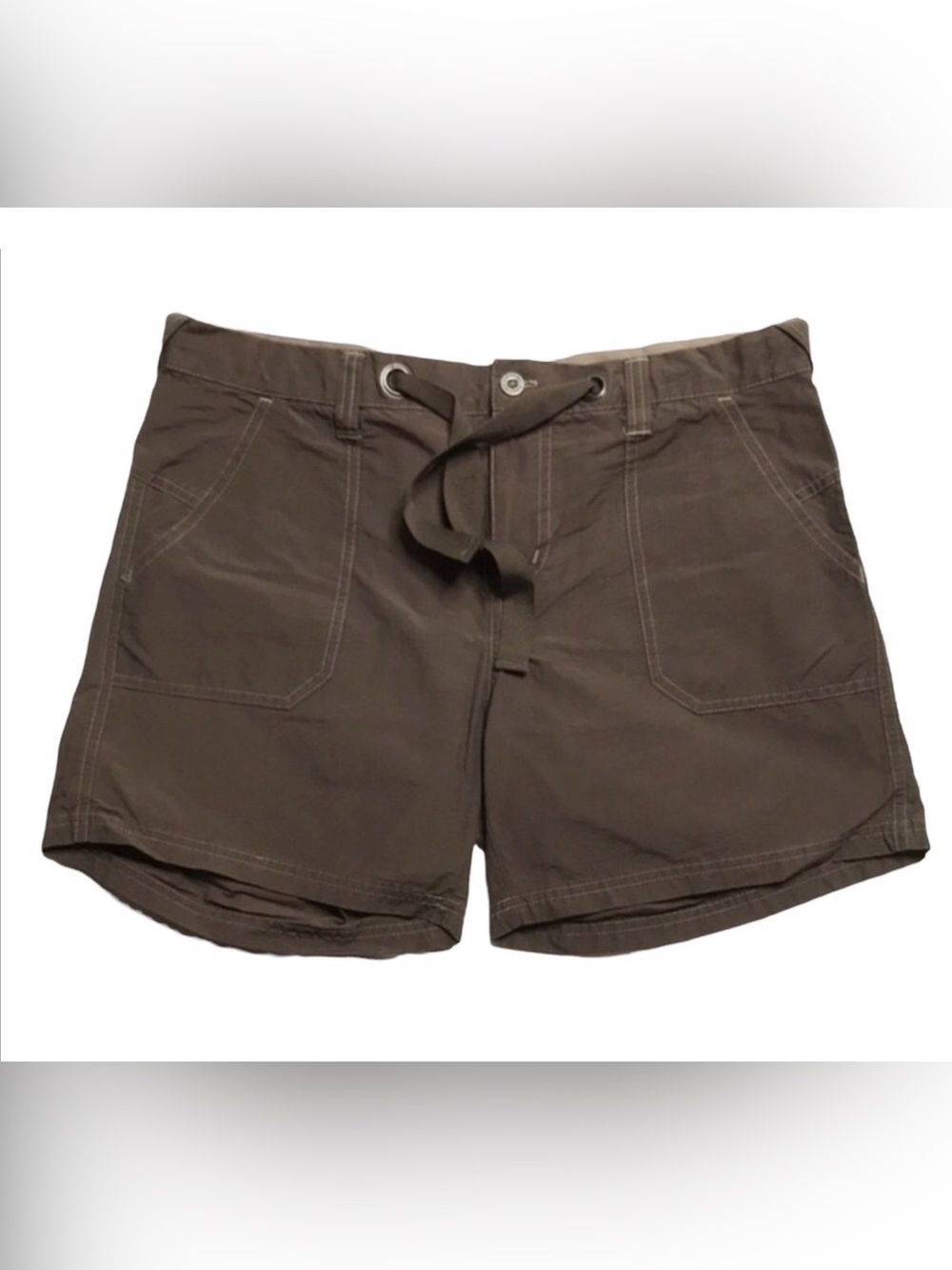 Columbia Lightweight Womens Brown Drawstring Cargo Shorts Size S Outdoor Hiking